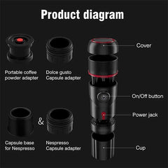 Portable Car Coffee Machine USB Self Heating Coffee Maker, Capsule